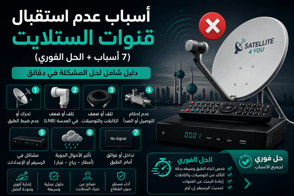 عدم استقبال قنوات الستلايت
